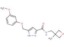 5-[(3-methoxyphenoxy)methyl]-N-[(3-methyl-3-oxetanyl)methyl]-1H-pyrazole-3-carboxamide