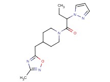 4-[(3-methyl-1,2,4-oxadiazol-5-yl)methyl]-1-[2-(1H-pyrazol-1-yl)butanoyl]piperidine