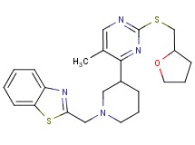 2-[(3-{5-methyl-2-[(tetrahydro-2-furanylmethyl)thio]-4-pyrimidinyl}-1-piperidinyl)methyl]-1,3-benzothiazole