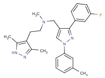2-(3,5-dimethyl-1H-pyrazol-4-yl)-N-{[3-(3-fluorophenyl)-1-(3-methylphenyl)-1H-pyrazol-4-yl]methyl}-N-methylethanamine