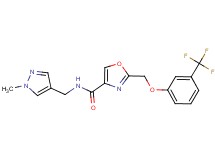 N-[(1-methyl-1H-pyrazol-4-yl)methyl]-2-{[3-(trifluoromethyl)phenoxy]methyl}-1,3-oxazole-4-carboxamide