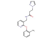 N-{[2-(2-methylphenoxy)pyridin-3-yl]methyl}-3-(1H-pyrazol-1-yl)propanamide