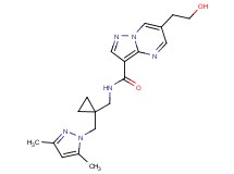 N-({1-[(3,5-dimethyl-1H-pyrazol-1-yl)methyl]cyclopropyl}methyl)-6-(2-hydroxyethyl)pyrazolo[1,5-a]pyrimidine-3-carboxamide