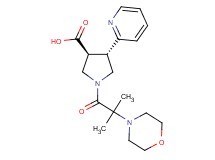 (3S*,4S*)-1-[2-methyl-2-(4-morpholinyl)propanoyl]-4-(2-pyridinyl)-3-pyrrolidinecarboxylic acid