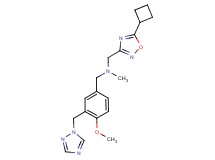 1-(5-cyclobutyl-1,2,4-oxadiazol-3-yl)-N-[4-methoxy-3-(1H-1,2,4-triazol-1-ylmethyl)benzyl]-N-methylmethanamine