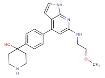 4-(4-{6-[(2-methoxyethyl)amino]-1H-pyrrolo[2,3-b]pyridin-4-yl}phenyl)piperidin-4-ol