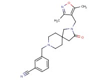 3-({2-[(3,5-dimethyl-4-isoxazolyl)methyl]-3-oxo-2,8-diazaspiro[4.5]dec-8-yl}methyl)benzonitrile