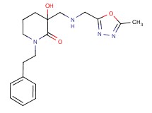 3-hydroxy-3-({[(5-methyl-1,3,4-oxadiazol-2-yl)methyl]amino}methyl)-1-(2-phenylethyl)piperidin-2-one