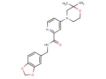 N-(1,3-benzodioxol-5-ylmethyl)-4-(2,2-dimethyl-4-morpholinyl)-2-pyridinecarboxamide