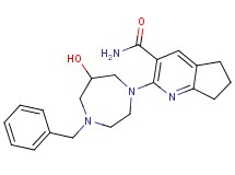 2-(4-benzyl-6-hydroxy-1,4-diazepan-1-yl)-6,7-dihydro-5H-cyclopenta[b]pyridine-3-carboxamide
