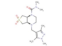 (4aR*,7aS*)-N,N-dimethyl-4-[(1,3,5-trimethyl-1H-pyrazol-4-yl)methyl]hexahydrothieno[3,4-b]pyrazine-1(2H)-carboxamide 6,6-dioxide