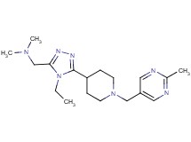 1-(4-ethyl-5-{1-[(2-methylpyrimidin-5-yl)methyl]piperidin-4-yl}-4H-1,2,4-triazol-3-yl)-N,N-dimethylmethanamine