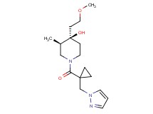(3R*,4R*)-4-(2-methoxyethyl)-3-methyl-1-{[1-(1H-pyrazol-1-ylmethyl)cyclopropyl]carbonyl}-4-piperidinol