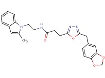 3-[5-(1,3-benzodioxol-5-ylmethyl)-1,3,4-oxadiazol-2-yl]-N-[2-(2-methyl-1H-indol-1-yl)ethyl]propanamide