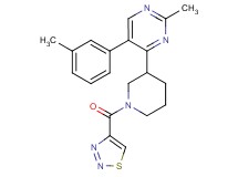 2-methyl-5-(3-methylphenyl)-4-[1-(1,2,3-thiadiazol-4-ylcarbonyl)-3-piperidinyl]pyrimidine