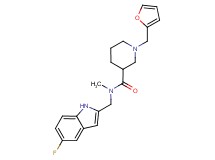 N-[(5-fluoro-1H-indol-2-yl)methyl]-1-(2-furylmethyl)-N-methyl-3-piperidinecarboxamide