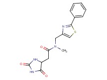 2-(2,5-dioxo-4-imidazolidinyl)-N-methyl-N-[(2-phenyl-1,3-thiazol-4-yl)methyl]acetamide