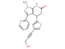 4-[4-(3-hydroxyprop-1-yn-1-yl)-2-thienyl]-1-methyl-3-pyridin-2-yl-1,4,5,7-tetrahydro-6H-pyrazolo[3,4-b]pyridin-6-one