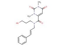 N-(3-hydroxypropyl)-1,3-dimethyl-2,6-dioxo-N-[(2E)-3-phenyl-2-propen-1-yl]-1,2,3,6-tetrahydro-4-pyrimidinecarboxamide