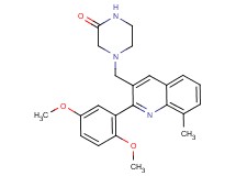 4-{[2-(2,5-dimethoxyphenyl)-8-methyl-3-quinolinyl]methyl}-2-piperazinone