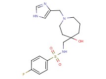 4-fluoro-N-{[4-hydroxy-1-(1H-imidazol-4-ylmethyl)-4-azepanyl]methyl}benzenesulfonamide