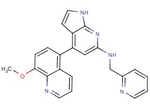 4-(8-methoxyquinolin-5-yl)-N-(pyridin-2-ylmethyl)-1H-pyrrolo[2,3-b]pyridin-6-amine