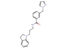 N-[3-(2,3-dihydro-1H-indol-1-yl)propyl]-3-(1H-pyrazol-1-ylmethyl)benzamide