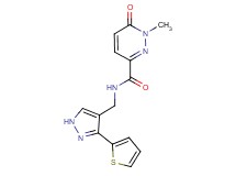 1-methyl-6-oxo-N-{[3-(2-thienyl)-1H-pyrazol-4-yl]methyl}-1,6-dihydropyridazine-3-carboxamide