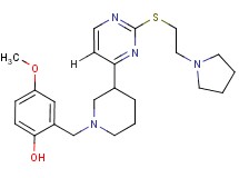 4-methoxy-2-{[3-(2-{[2-(1-pyrrolidinyl)ethyl]thio}-4-pyrimidinyl)-1-piperidinyl]methyl}phenol