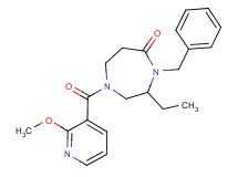 4-benzyl-3-ethyl-1-[(2-methoxypyridin-3-yl)carbonyl]-1,4-diazepan-5-one