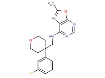 N-{[4-(3-fluorophenyl)tetrahydro-2H-pyran-4-yl]methyl}-2-methyl[1,3]oxazolo[5,4-d]pyrimidin-7-amine