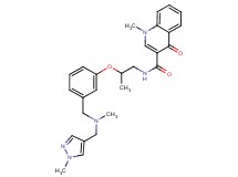 1-methyl-N-{2-[3-({methyl[(1-methyl-1H-pyrazol-4-yl)methyl]amino}methyl)phenoxy]propyl}-4-oxo-1,4-dihydro-3-quinolinecarboxamide