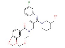 N-({7-chloro-2-[3-(hydroxymethyl)-1-piperidinyl]-3-quinolinyl}methyl)-N-(2-methoxyethyl)-1,3-benzodioxole-5-carboxamide
