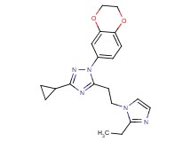 3-cyclopropyl-1-(2,3-dihydro-1,4-benzodioxin-6-yl)-5-[2-(2-ethyl-1H-imidazol-1-yl)ethyl]-1H-1,2,4-triazole