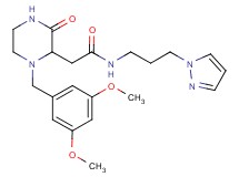 2-[1-(3,5-dimethoxybenzyl)-3-oxo-2-piperazinyl]-N-[3-(1H-pyrazol-1-yl)propyl]acetamide
