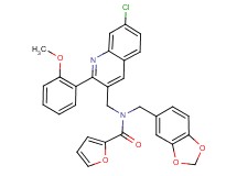 N-(1,3-benzodioxol-5-ylmethyl)-N-{[7-chloro-2-(2-methoxyphenyl)-3-quinolinyl]methyl}-2-furamide
