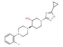 (3R*,4R*)-1-(5-cyclopropyl-1,2,4-oxadiazol-3-yl)-4-[4-(2-fluorophenyl)-1-piperazinyl]-3-piperidinol