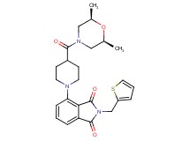 4-(4-{[(2R*,6S*)-2,6-dimethyl-4-morpholinyl]carbonyl}-1-piperidinyl)-2-(2-thienylmethyl)-1H-isoindole-1,3(2H)-dione