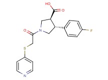(3S*,4R*)-4-(4-fluorophenyl)-1-[(pyridin-4-ylthio)acetyl]pyrrolidine-3-carboxylic acid