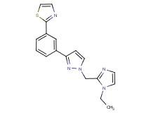 2-(3-{1-[(1-ethyl-1H-imidazol-2-yl)methyl]-1H-pyrazol-3-yl}phenyl)-1,3-thiazole