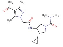 (3R*,4S*)-3-{[(4-acetyl-3,5-dimethyl-1H-pyrazol-1-yl)acetyl]amino}-4-cyclopropyl-N,N-dimethylpyrrolidine-1-carboxamide