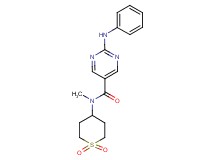 2-anilino-N-(1,1-dioxidotetrahydro-2H-thiopyran-4-yl)-N-methyl-5-pyrimidinecarboxamide