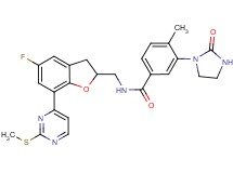 N-({5-fluoro-7-[2-(methylthio)-4-pyrimidinyl]-2,3-dihydro-1-benzofuran-2-yl}methyl)-4-methyl-3-(2-oxo-1-imidazolidinyl)benzamide