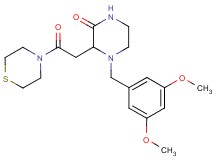4-(3,5-dimethoxybenzyl)-3-[2-oxo-2-(4-thiomorpholinyl)ethyl]-2-piperazinone