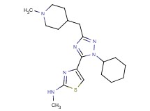 4-{1-cyclohexyl-3-[(1-methylpiperidin-4-yl)methyl]-1H-1,2,4-triazol-5-yl}-N-methyl-1,3-thiazol-2-amine