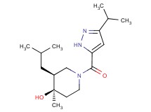 (3S*,4R*)-3-isobutyl-1-[(3-isopropyl-1H-pyrazol-5-yl)carbonyl]-4-methyl-4-piperidinol