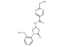 2-ethyl-N-[1-(2-methoxyphenyl)-5-oxopyrrolidin-3-yl]pyrimidine-5-carboxamide