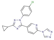 5-[1-(4-chlorophenyl)-3-cyclopropyl-1H-1,2,4-triazol-5-yl]-2-(4H-1,2,4-triazol-4-yl)pyridine