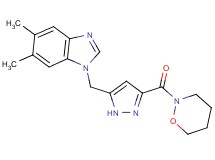 5,6-dimethyl-1-{[3-(1,2-oxazinan-2-ylcarbonyl)-1H-pyrazol-5-yl]methyl}-1H-benzimidazole