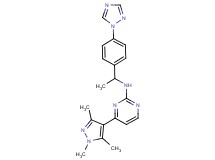 N-{1-[4-(1H-1,2,4-triazol-1-yl)phenyl]ethyl}-4-(1,3,5-trimethyl-1H-pyrazol-4-yl)pyrimidin-2-amine